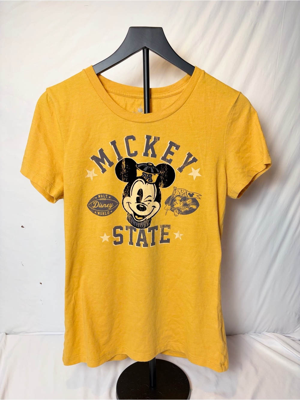 Disney Parks Mickey Mouse Collegiate Graphic Tee Yellow Size L Womens / juniors